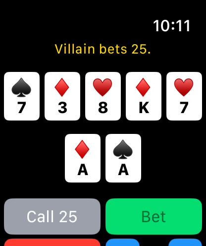 Poker hand with pocket aces